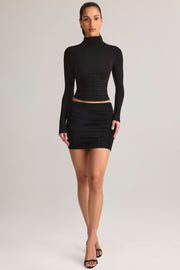 Oh Polly Cali 8640 mini jupe noire froncée modal