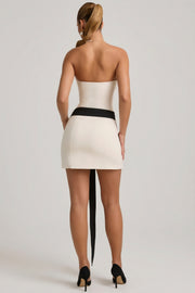 Oh Polly Neva mini robe bustier ivoire ceinture nœud