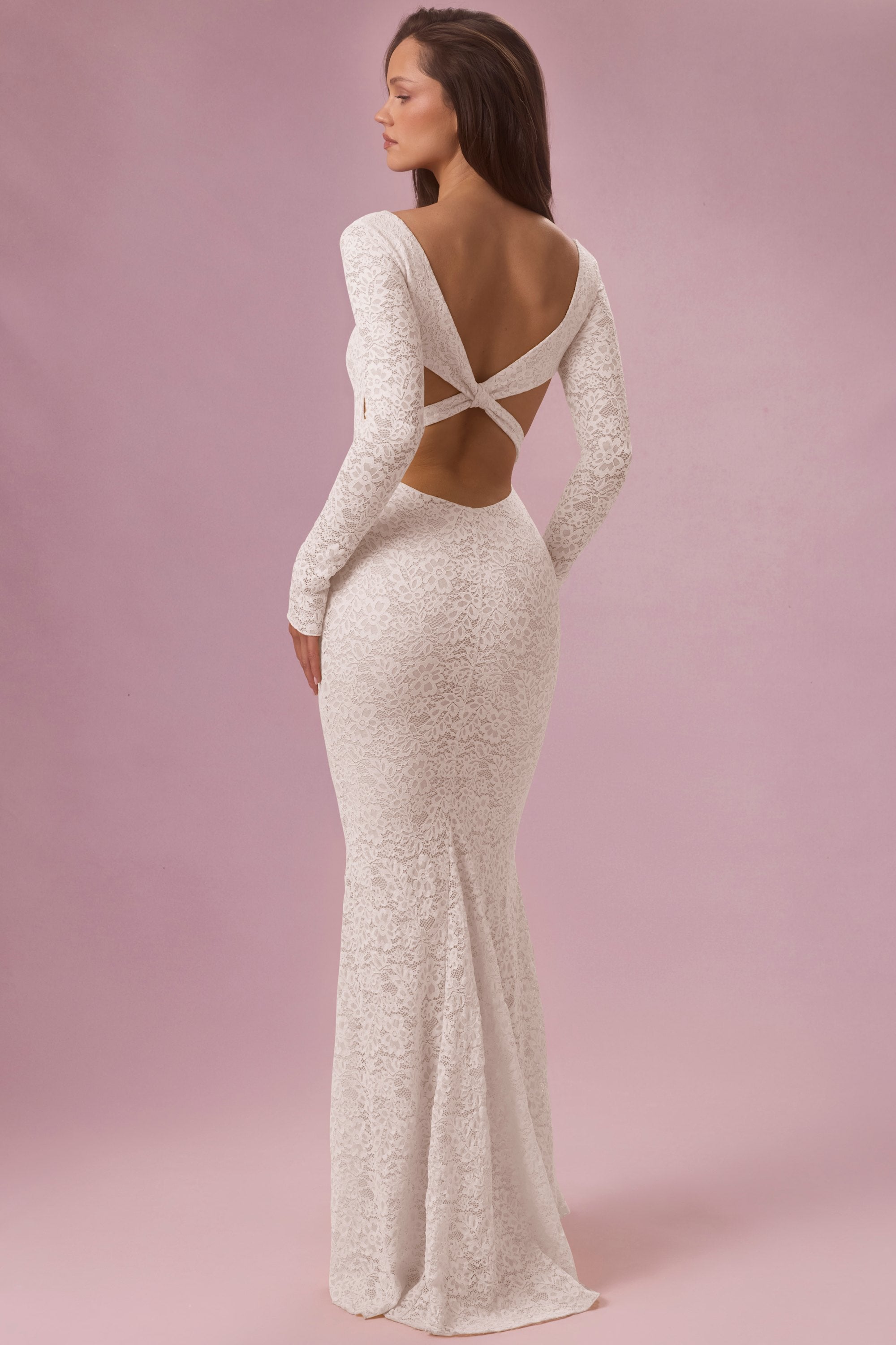 Oh Polly Isolde robe maxi perle dentelle dos nu