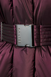 Oh Polly veste de ski oversize bordeaux à ceinture