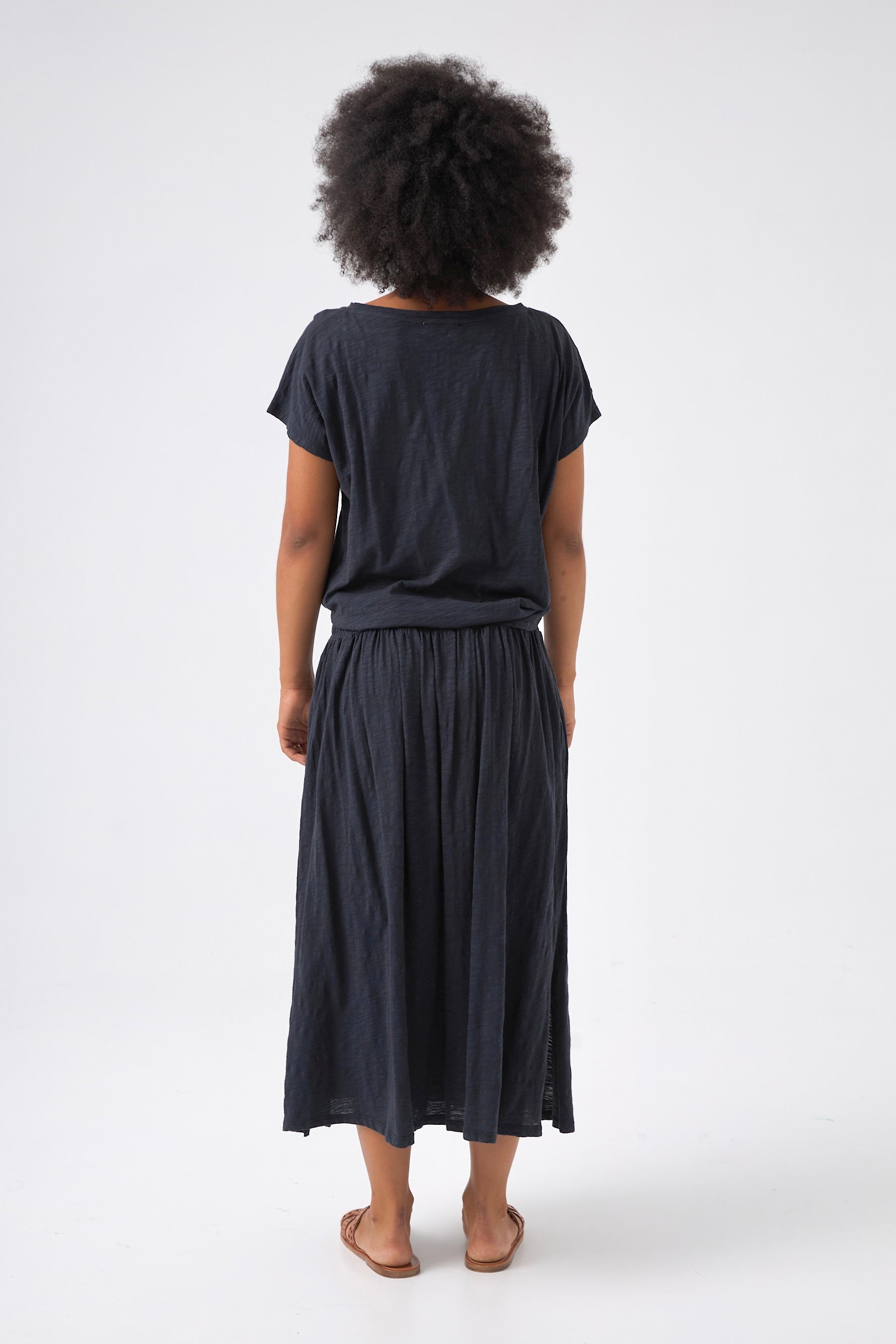 Chicosoleil Wendy jupe longue noire smocks
