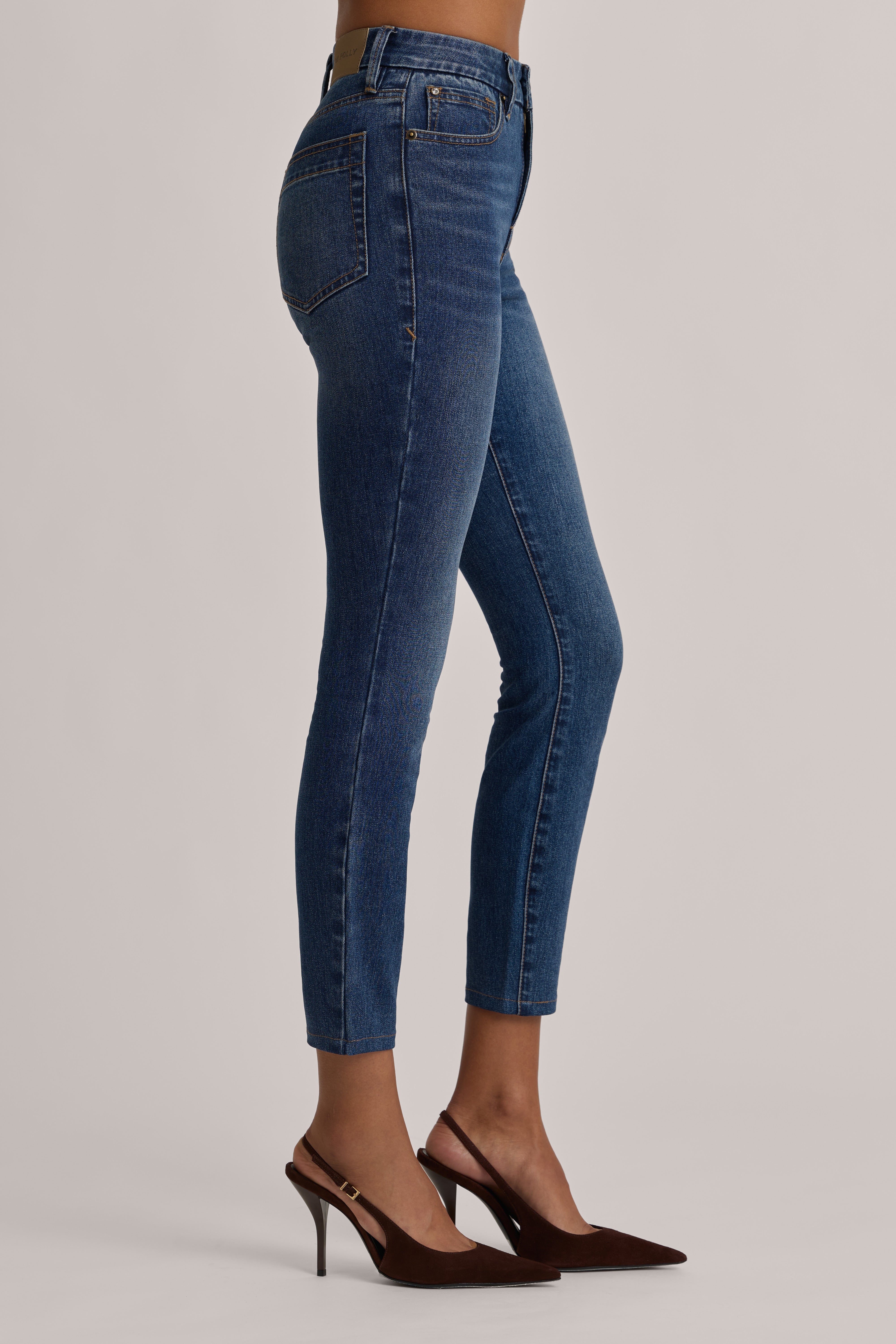 Oh Polly Trousers Kennie High-Rise Cropped Skinny jean délavé