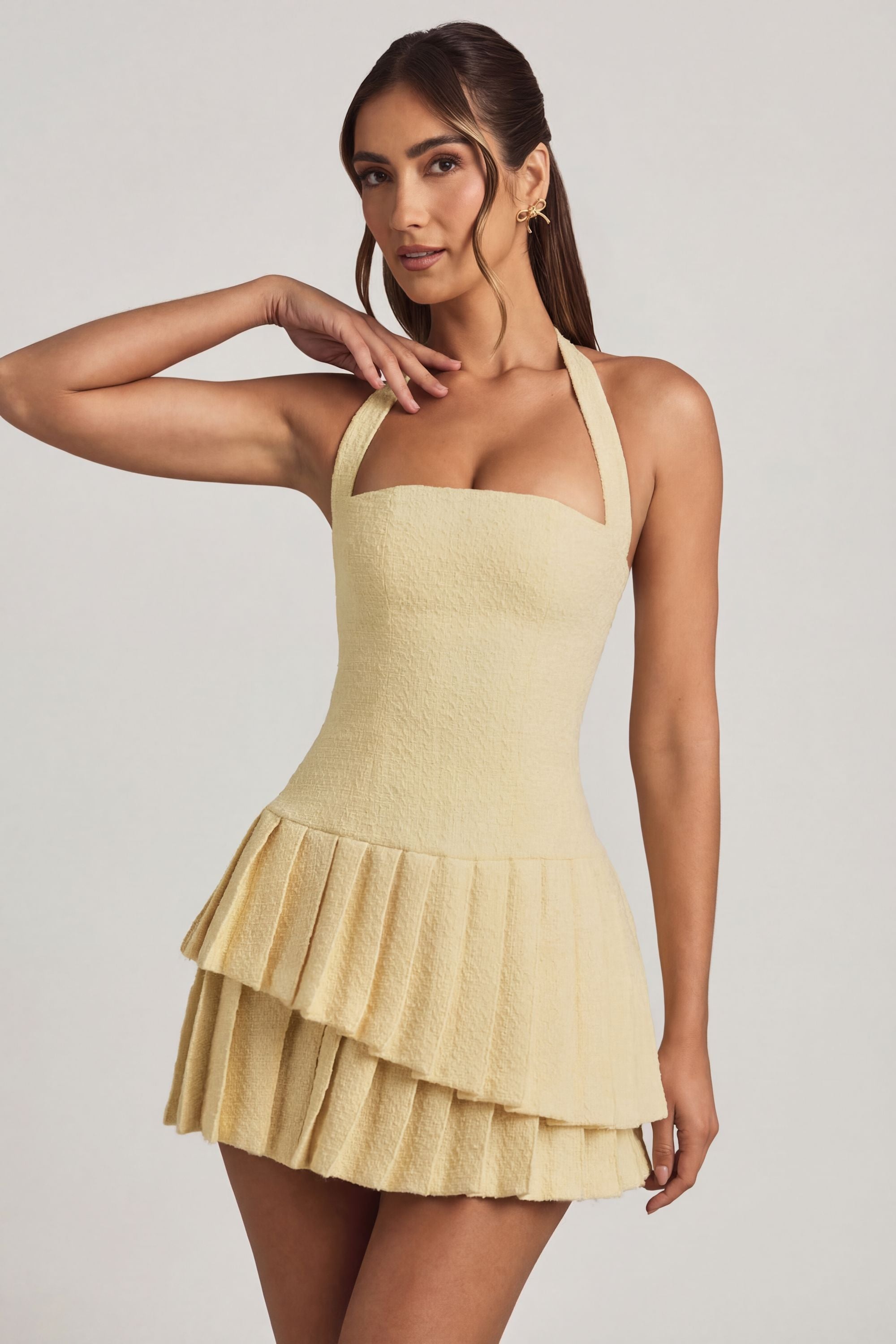 Oh Polly Rosaria 12395 robe mini jaune pastel