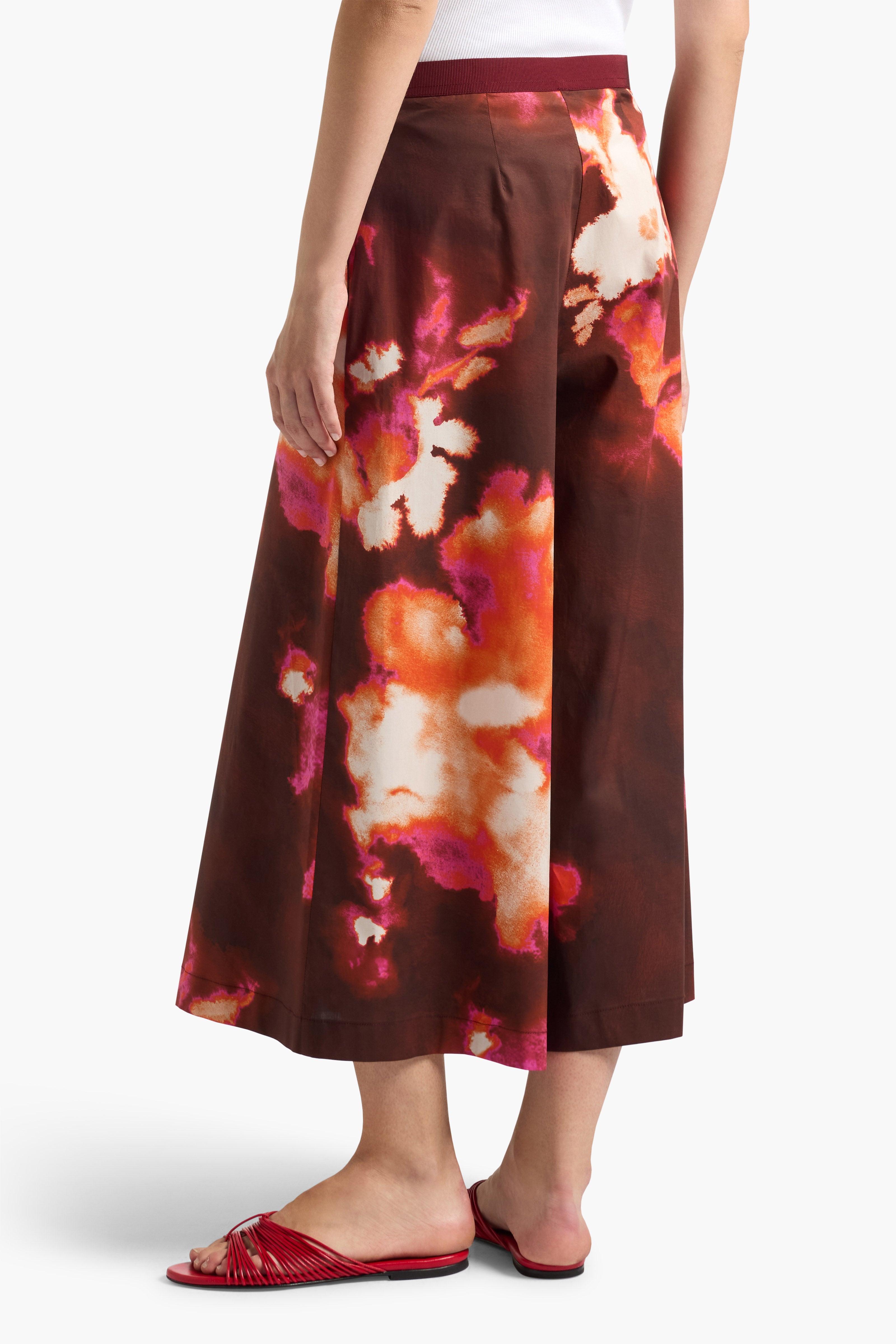 Liviana Conti Marilyn pantalon crop fleuri Bordeaux 40