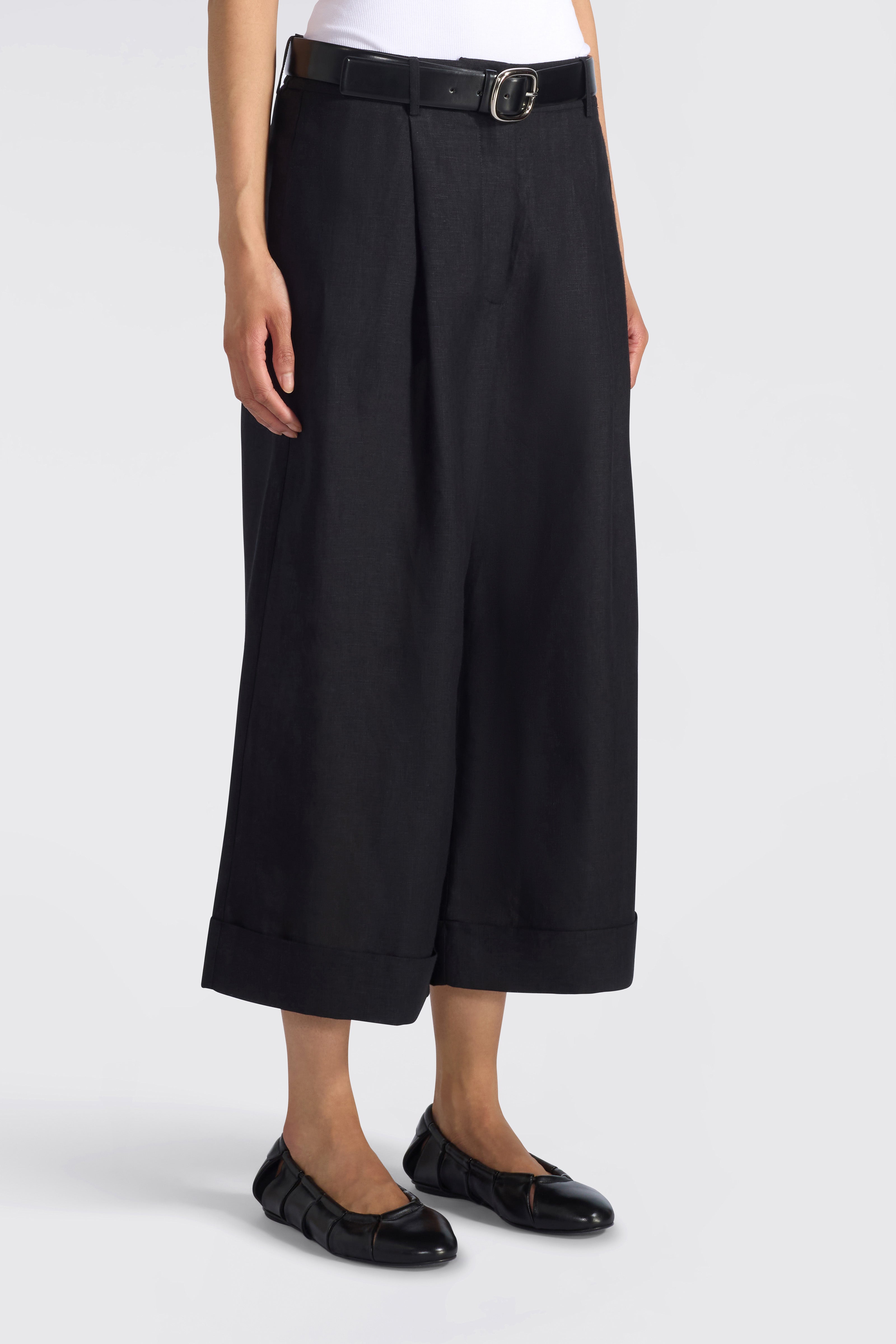 Liviana Conti Zack pantalon crop noir 40 lin-cachemire