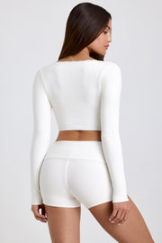 Oh Polly Calla 8693 crop top blanc dentelle modal