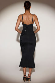 Oh Polly Embellished Cherelle robe midaxi noire sequins