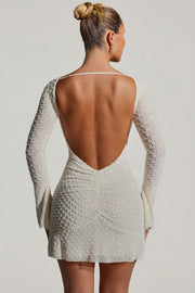 Oh Polly Embellished Grazina robe mini blanche strass