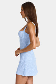 Oh Polly Dresses Mini Robe Annisa Arctic Blue dentelle stretch