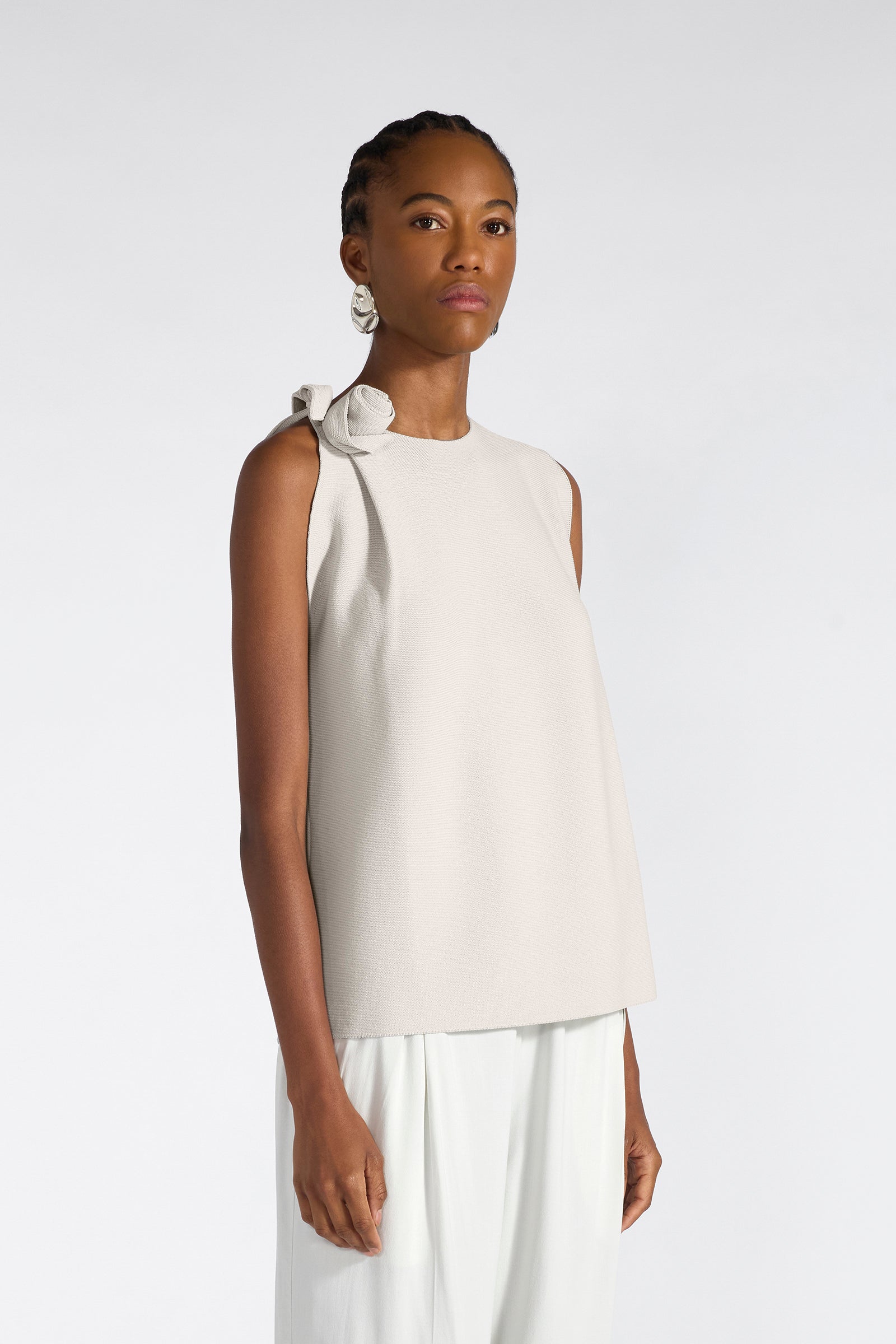 Liviana Conti Clizia top viscose rose appliquée brezza