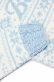 Oh Polly Knitwear Pull Jacquard Oversize Bleu Poudre Laine
