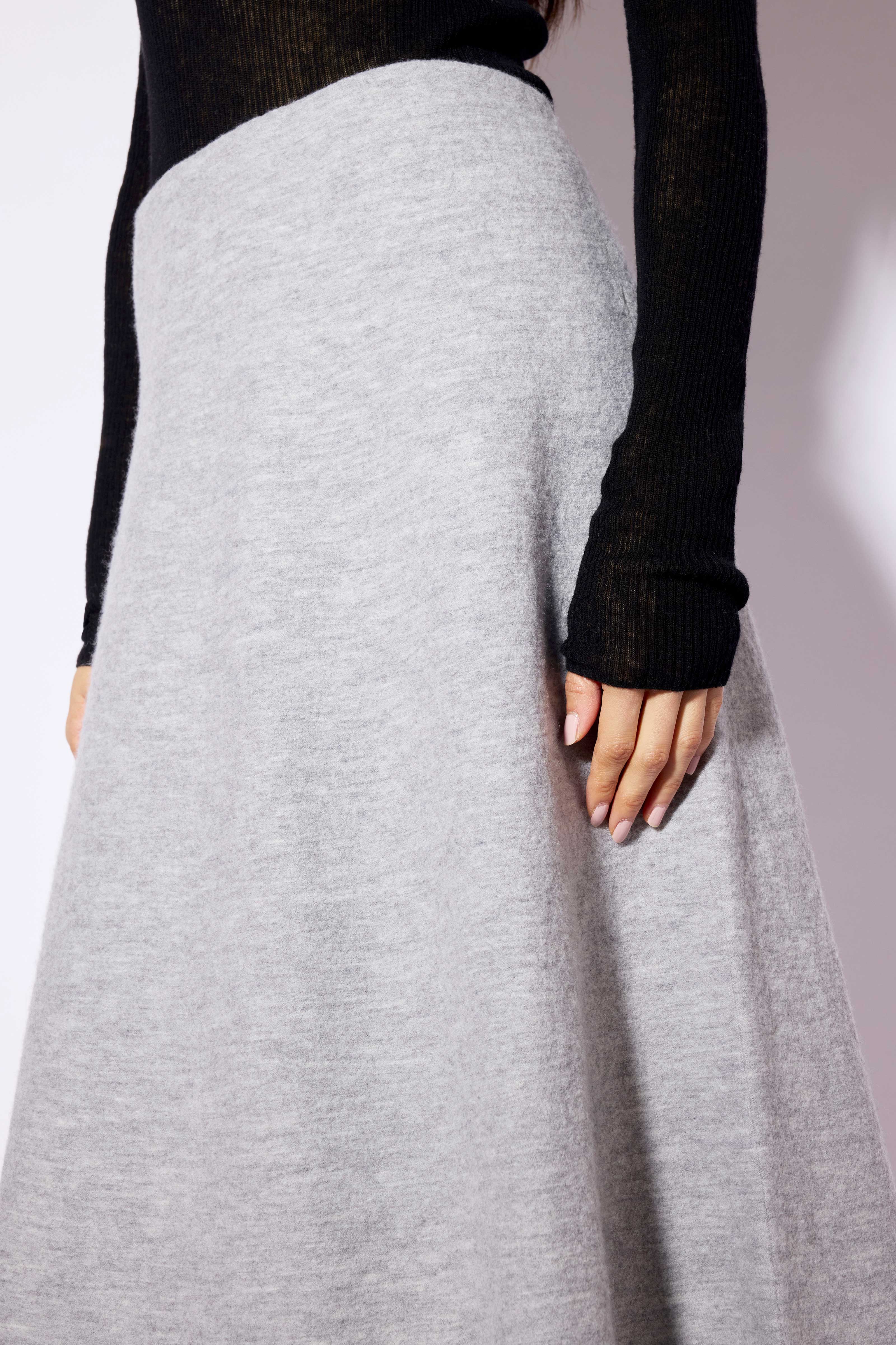 Liviana Conti Gladys jupe midi femme laine gris clair