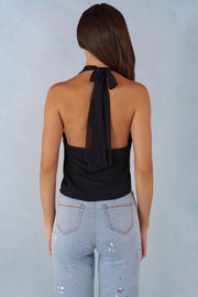 Oh Polly Maraya top plongeant licou noir chiffon