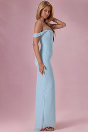 Oh Polly Naelle robe longue bleu clair fente corset