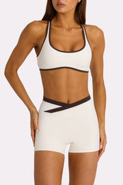 Oh Polly Bo+Tee short sport coconut taille enveloppée