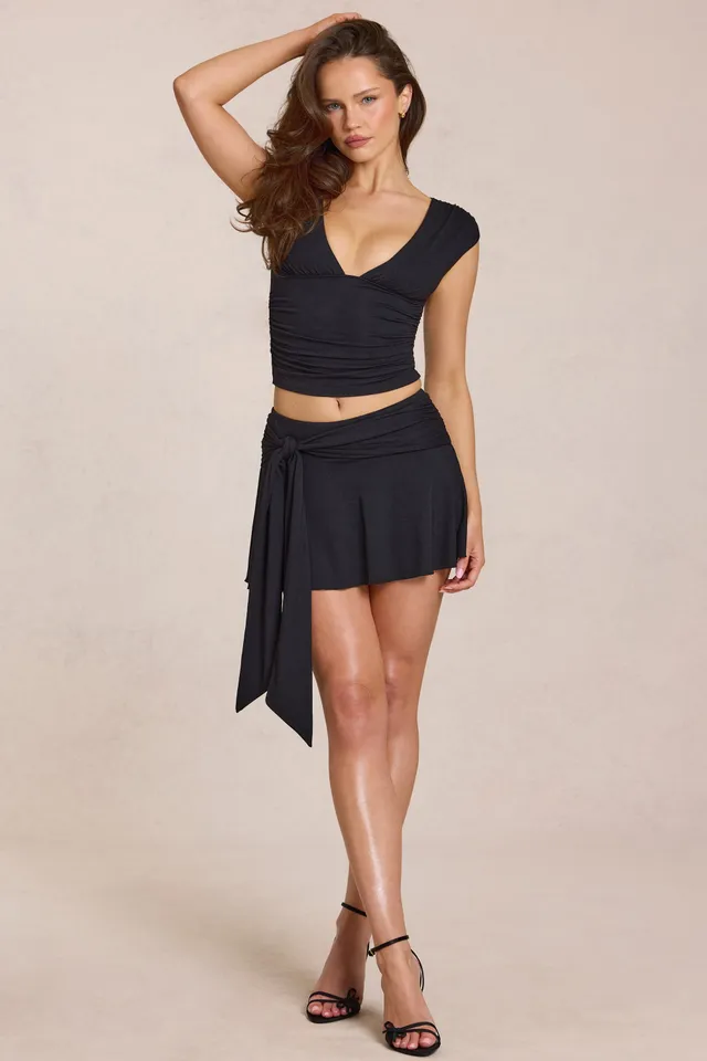 Oh Polly Evelique jupe-short noir mi-haute mini