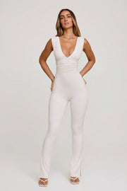 Oh Polly Romana 7744 combinaison blanche col plongeant