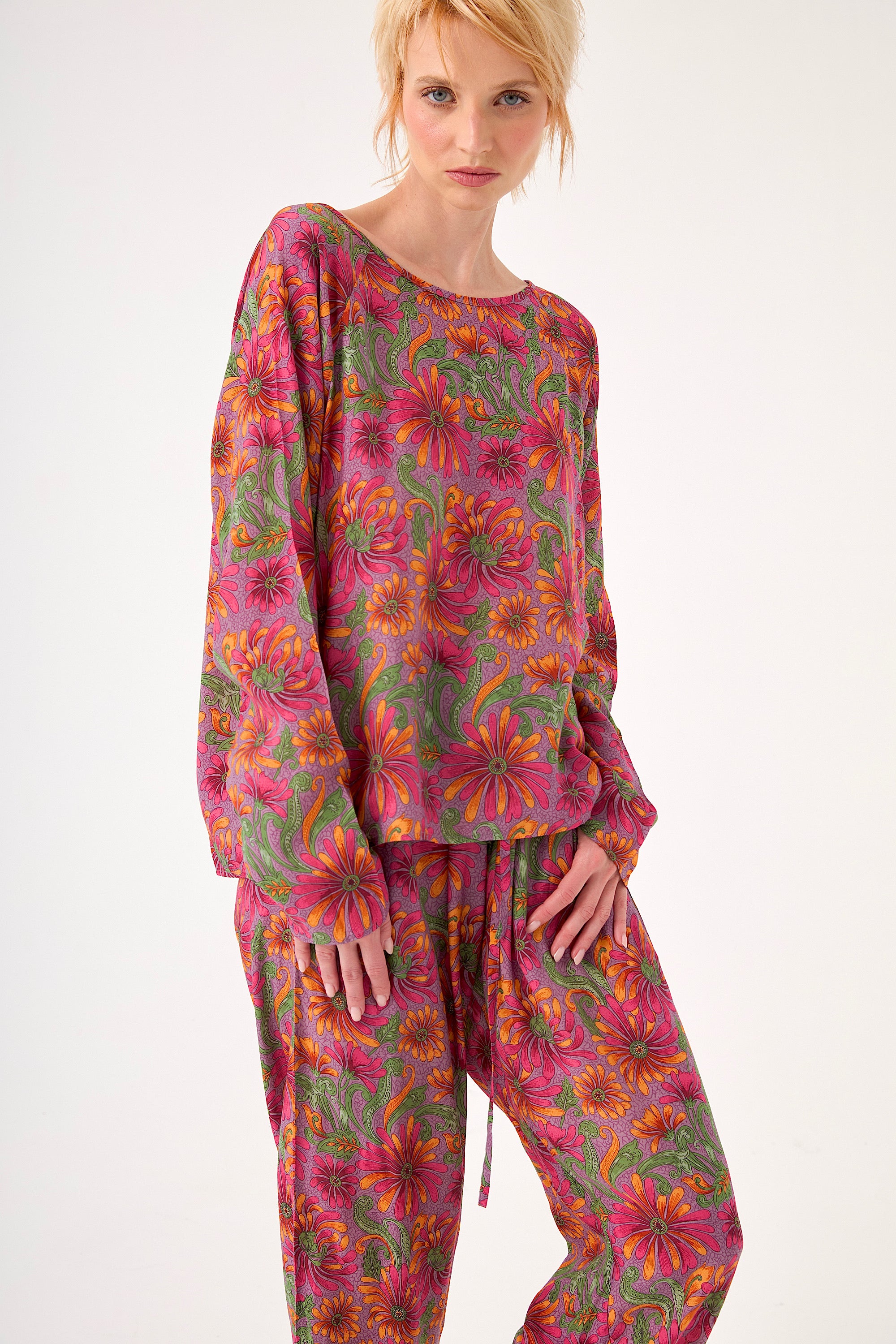 Chicosoleil Louizon top fleur de satin viscose