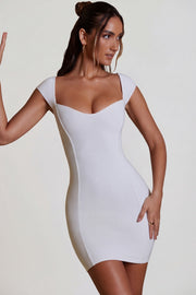 Oh Polly Dresses Meli robe mini blanche bodycon modal