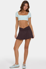 Oh Polly Bo+Tee mini jupe-short marron Choc Chip