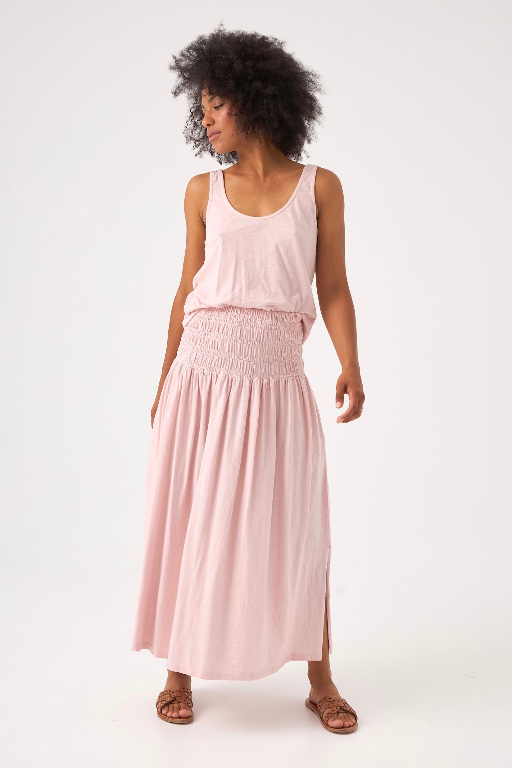Chicosoleil Wendy jupe longue coton rose romance