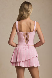 Oh Polly Nada 11517 mini jupe rose clair plissée