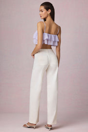 Oh Polly Bobbi 13841 jean barrel écru taille mi-haute