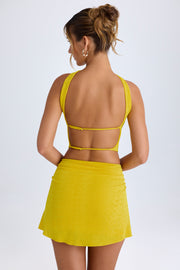 Oh Polly Kika jupe mini buttercup taille mi-haute froncée