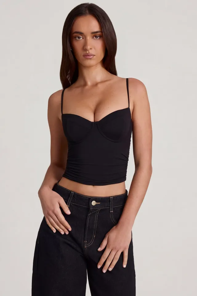 Oh Polly Mirelle top camisole modal noir armaturé