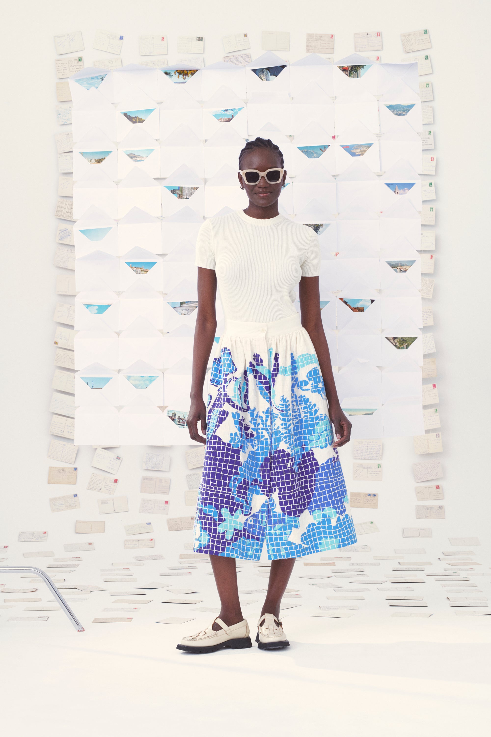 MII Mii en carte postale Grasse pull coton blanc S