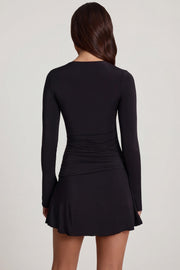 Oh Polly Dresses Carielle robe noire jersey évasée