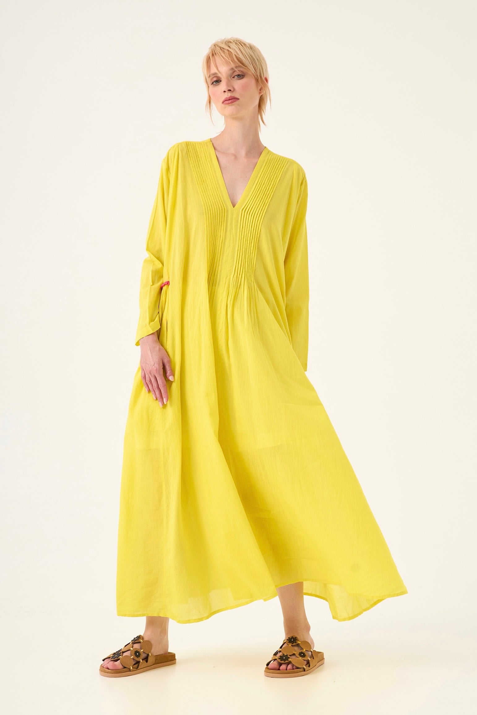 Chicosoleil Zazie robe longue jaune voile coton