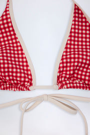 Oh Polly Swim Morella haut de bikini rouge vichy halter