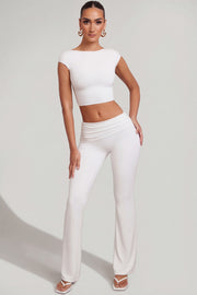 Oh Polly Hollis 6205 pantalon blanc modal mi-haute