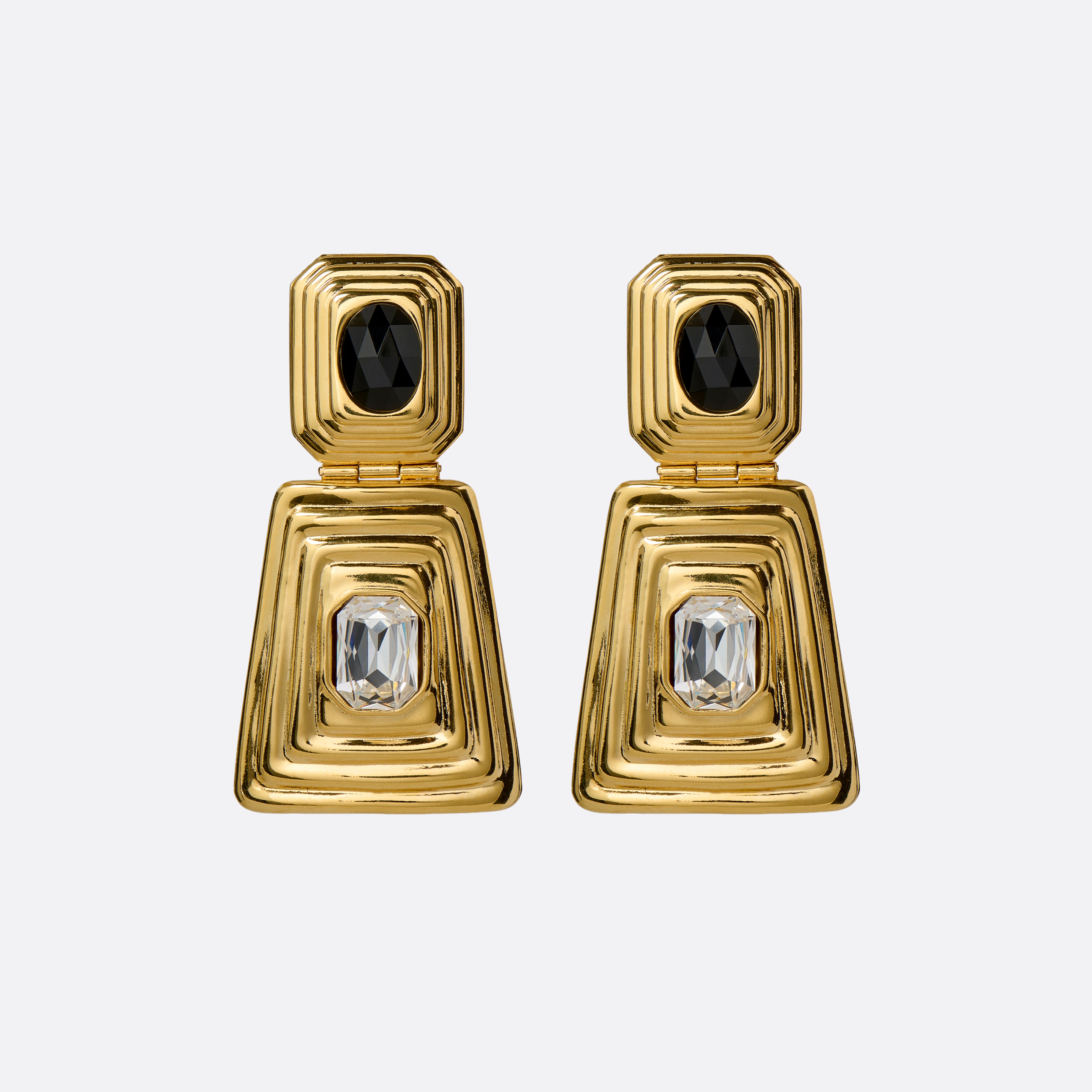Alessandra Rich Jewellery boucles d'oreilles métal cristal noir doré