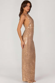 Oh Polly Embellished 16028 robe maxi or sequins