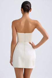 Oh Polly Haisley Robe Bustier Ivoire Satin Corset