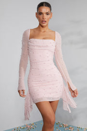 Oh Polly Tivoli 6790 robe courte rose poudré strass