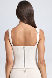 Oh Polly Danna 8447 top corset écru denim laçage