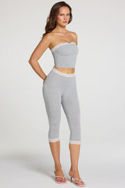 Oh Polly Zorina 16433 legging capri gris chiné modal