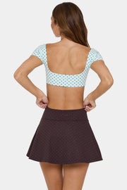 Bo+Tee Soft Active crop top menthe Mint Chip manches