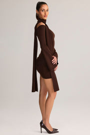 Oh Polly Dresses 14778 robe mini chocolat épaules nues