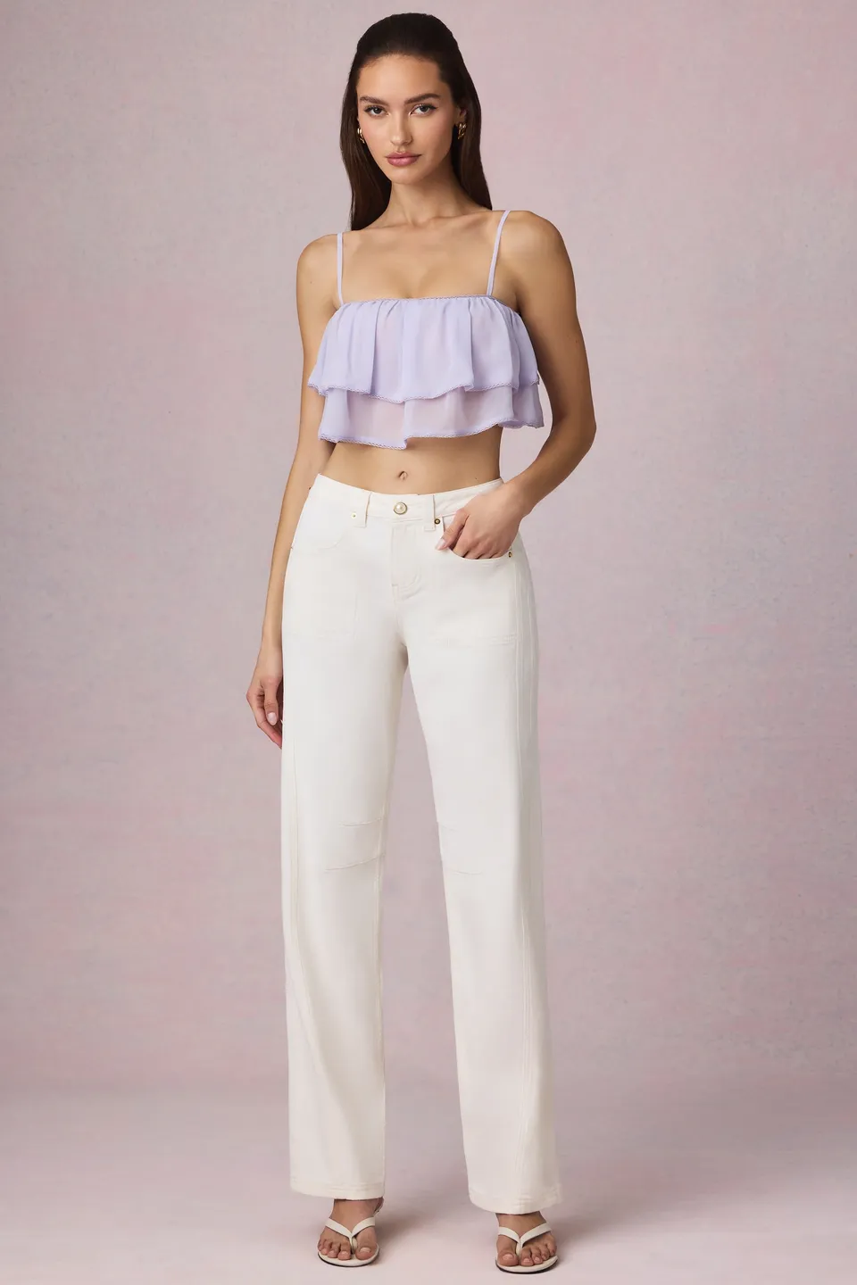 Oh Polly Bobbi 13841 jean barrel écru taille mi-haute