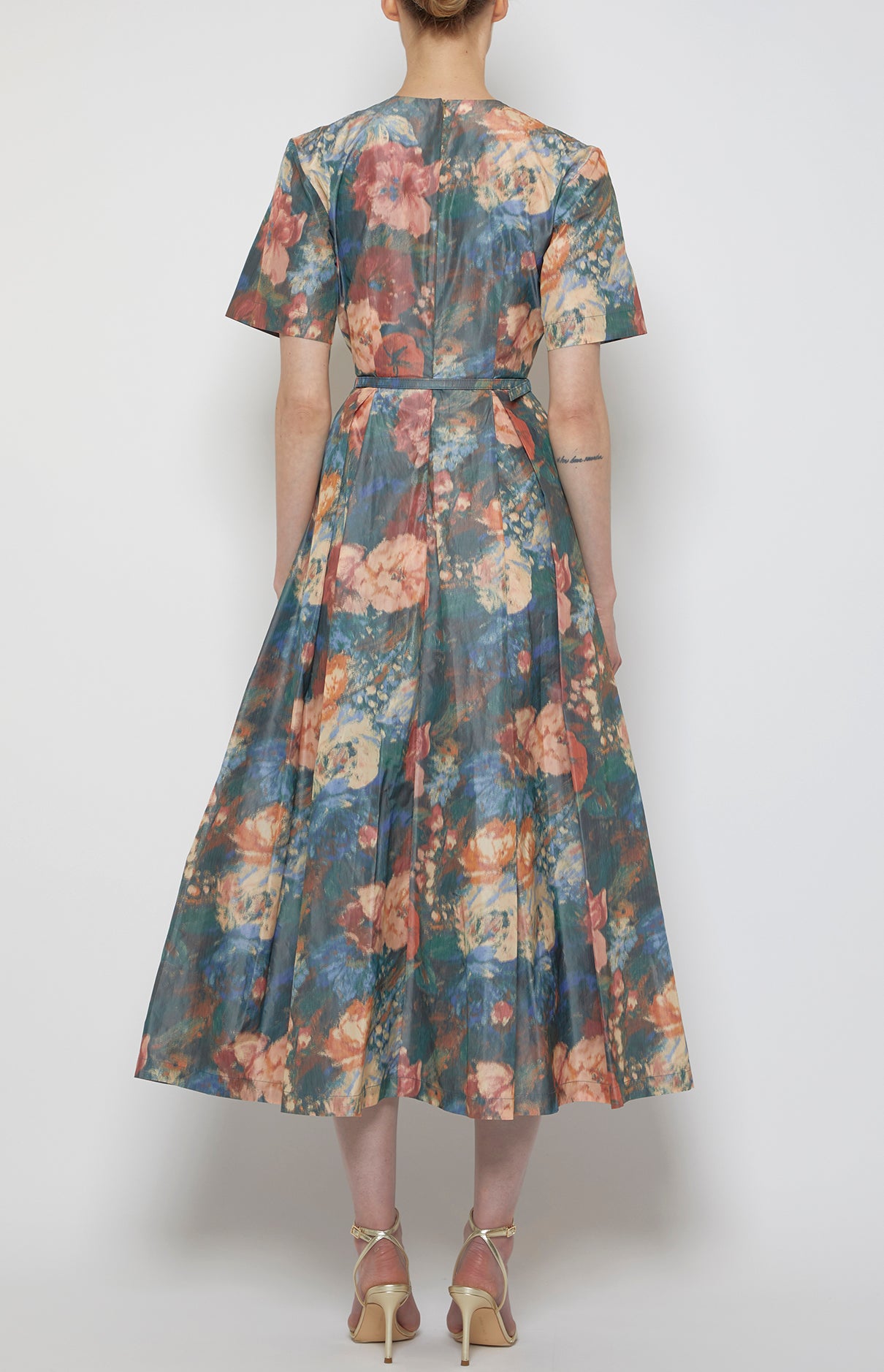 Prabal Gurung Short Sleeve Midi Cocktail Dress robe green