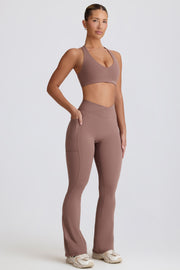 Oh Polly Bo+Tee Soft Active V-Waist Legging évasé mocha