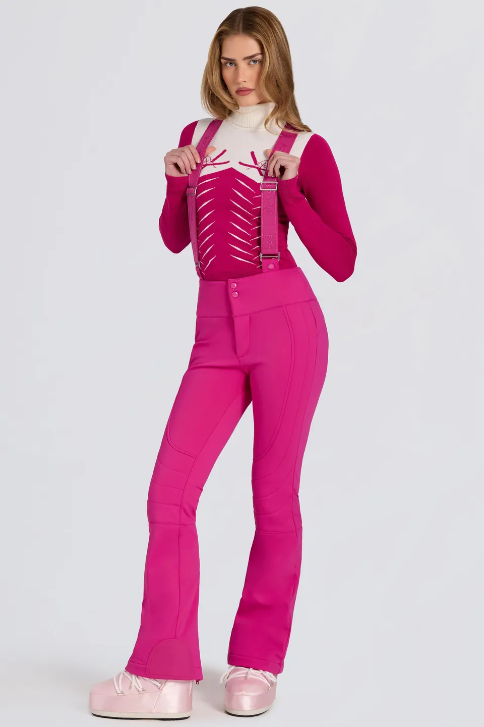 Oh Polly Coats Jackets salopette ski rose imperméable matelassée