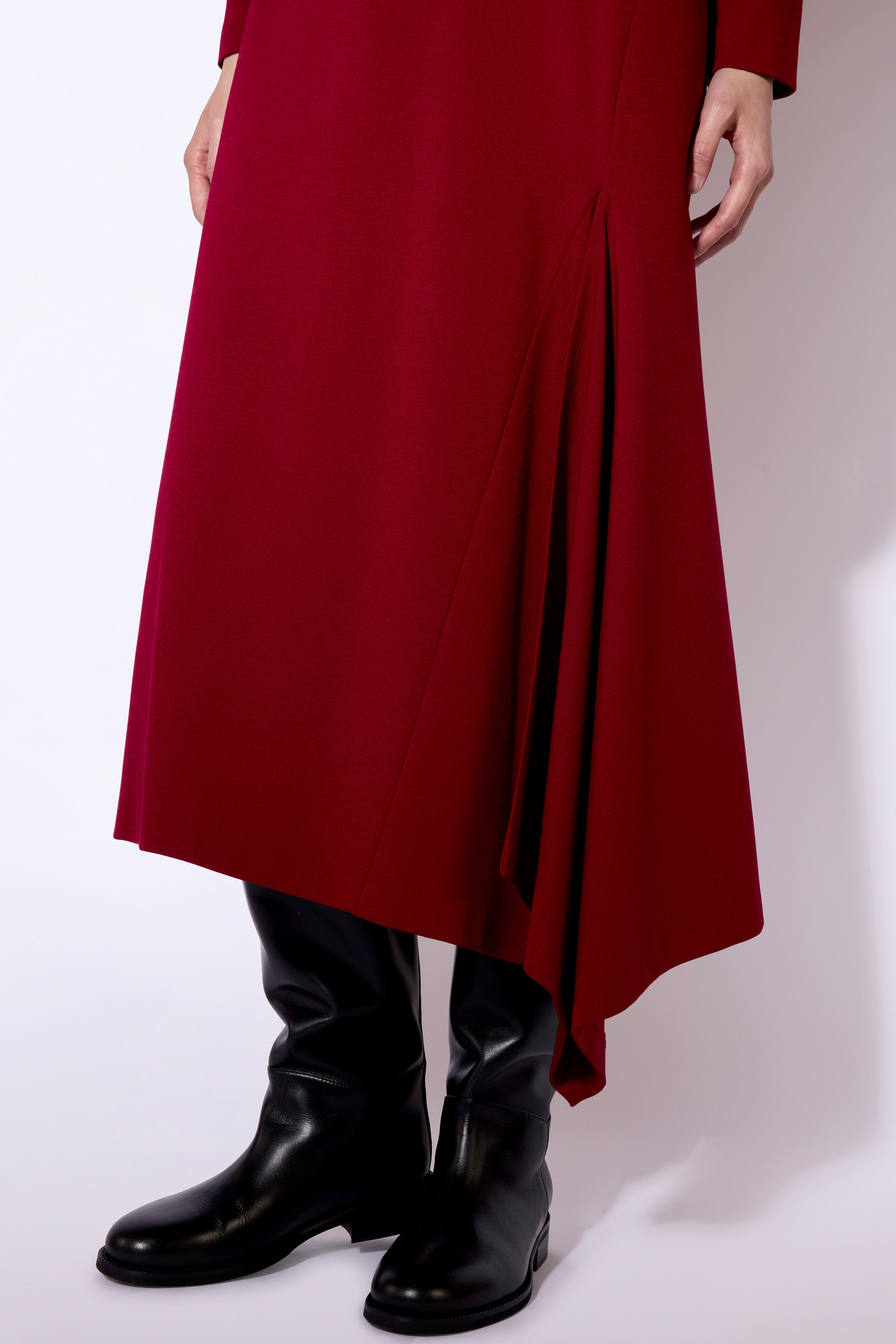 Liviana Conti Kaia robe paprika drapée manches longues
