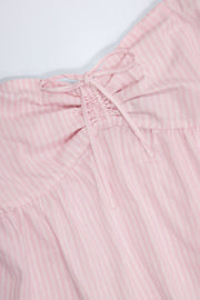 Oh Polly Alma Crop Top Bandeau Rose à Rayures Coton