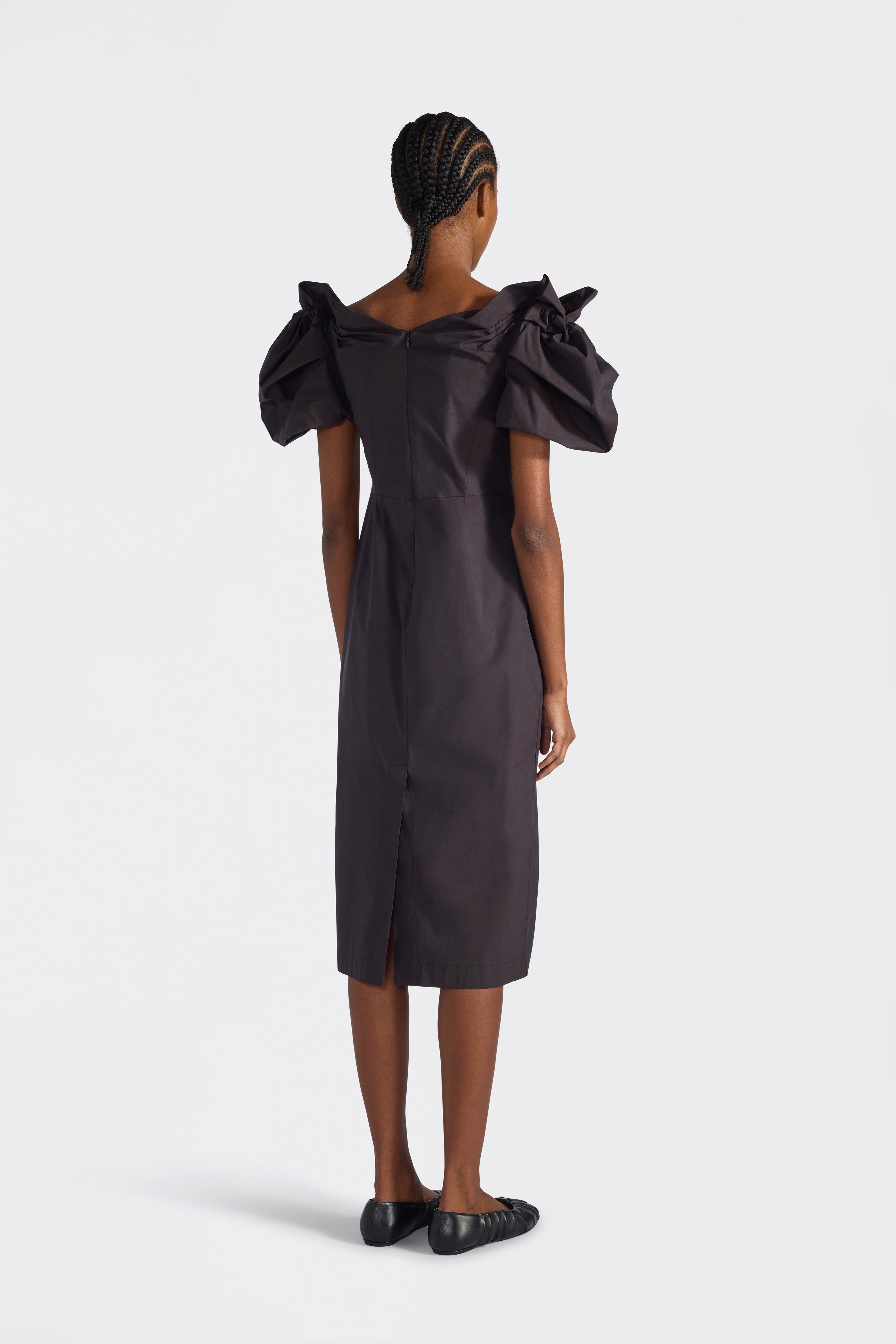 Liviana Conti Gianira robe midi fondente F6SK37 manches ballon