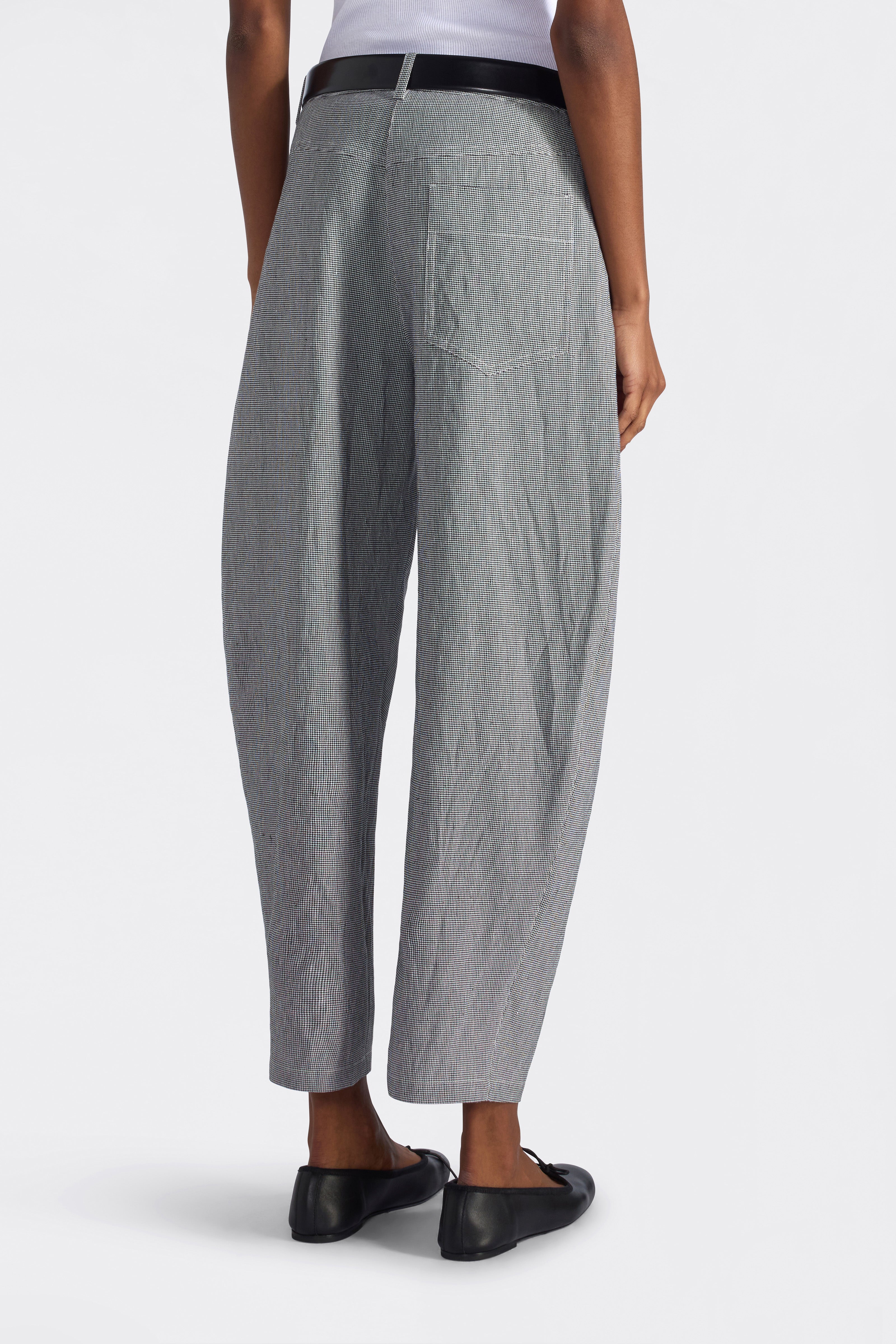 Liviana Conti Gustav pantalon crop pied-de-poule noir lin